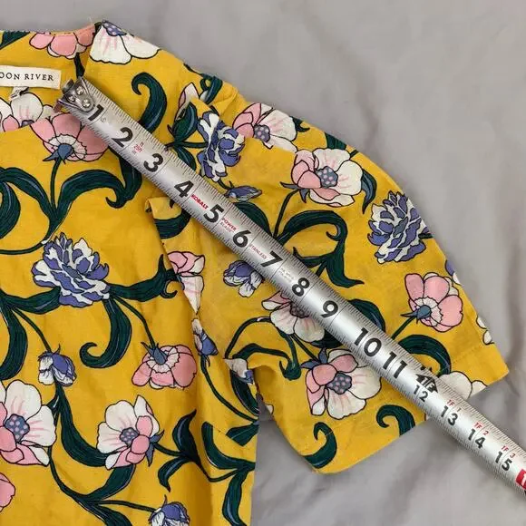 Moon River Women’s Yellow Floral Dress Size XS Short Sleeve Casual Spring - Picture 7 of 9